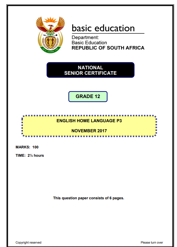 Nsc Nov 2017 English Home Language Paper 3 Wced Eportal 9254